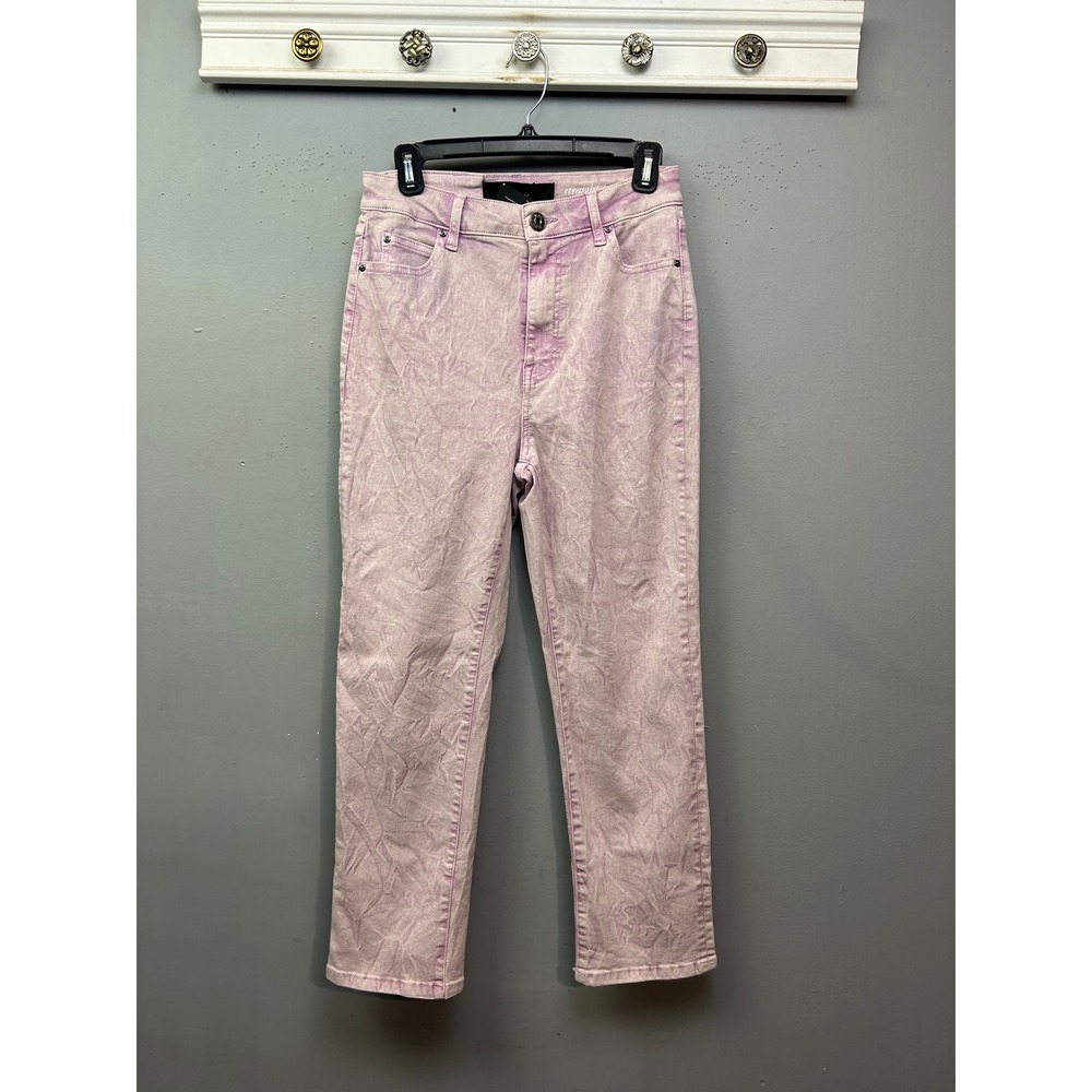 La Joie Jeans Womens 6 Purple Straight Leg High Rise Acid Wash Denim Pants